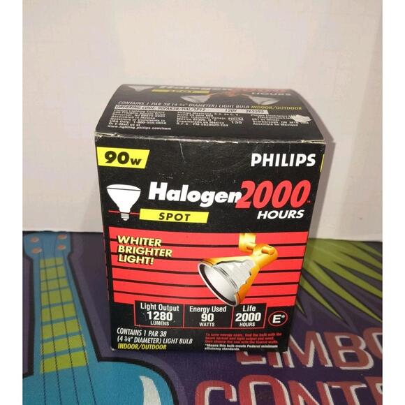 Phillips Halogen Flood Light Bulb PAR 38 90W Indoor/Outdoor 1280 Lumens New - Picture 1 of 9